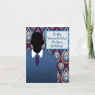 African American Dad Suit & Tie Birthday Card