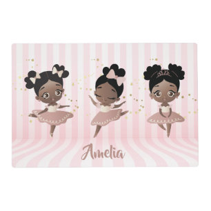 African American Dancing Ballerina Girls Placemat