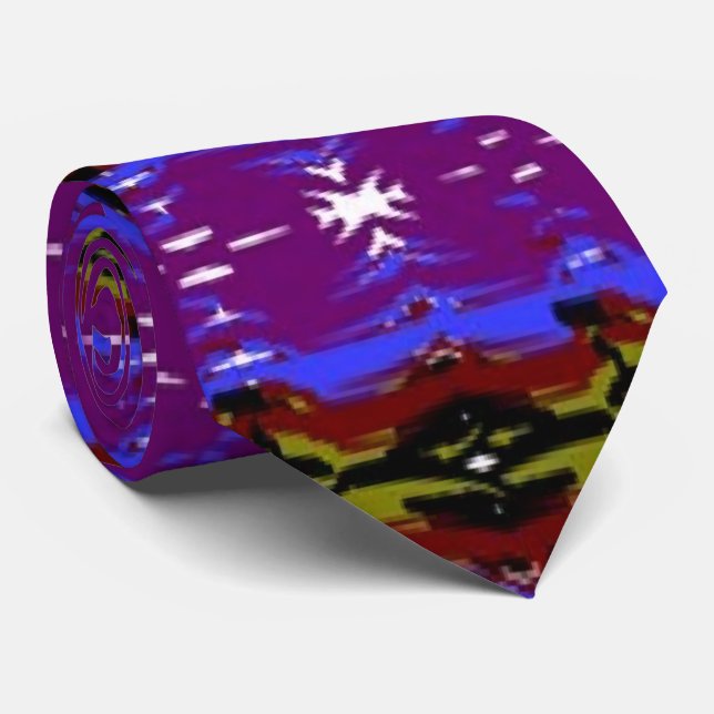 African American designer purple Neck Tie (Rolled)