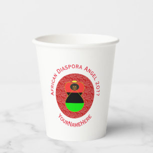 African American Diaspora Angel Flag Paper Cups