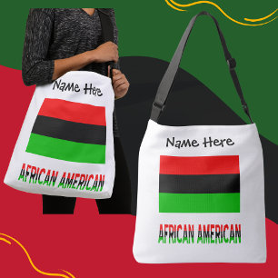 African American Diaspora Flag Black Personalized  Crossbody Bag