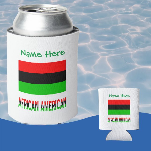 African American Diaspora Flag Green Personal Can Cooler (Creator Uploaded)