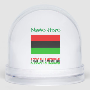 African American Diaspora Flag Green Personalized Snow Globe