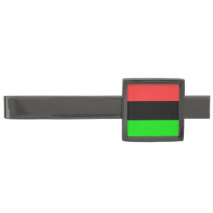 African American Diaspora Flag Gunmetal Finish Tie Clip