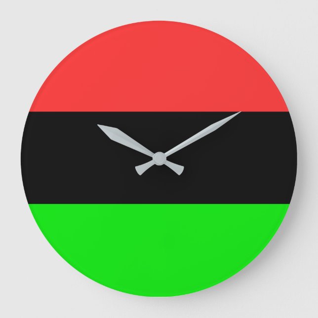 African American Diaspora Flag  Large Clock (Front)
