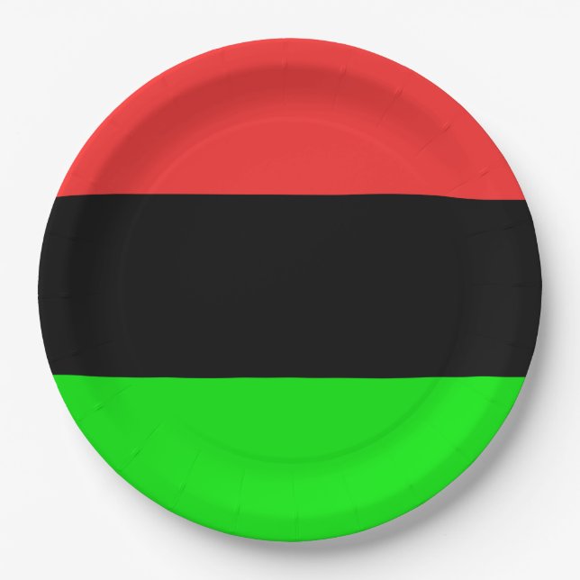 African American Diaspora Flag  Paper Plates (Front)