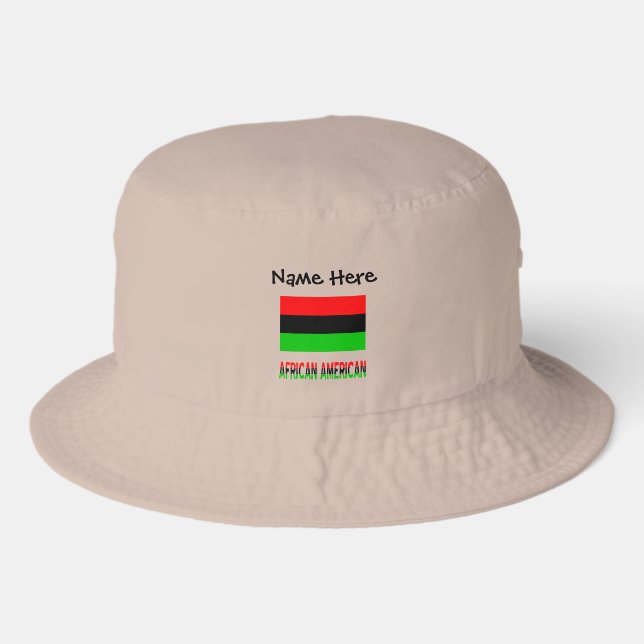 African American Diaspora Flag Personalized  Bucket Hat (Front)