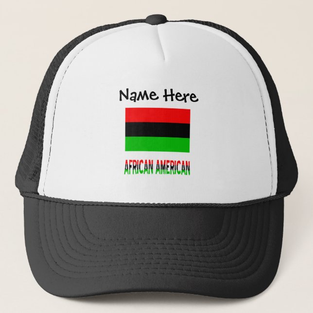 African American Diaspora Flag Personalized  Trucker Hat (Front)
