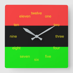 African American Diaspora Flag Square Wall Clock
