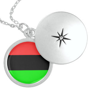 African American Diaspora Flag Sterling Silver Necklace