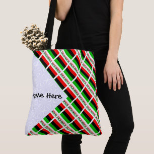 African American Diaspora Flag Tiled Green Person Tote Bag