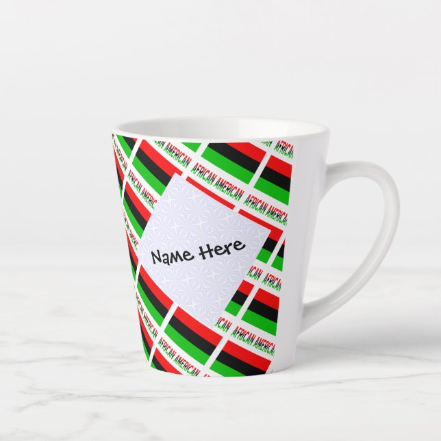 African American Diaspora Flag Tiled Personal Latte Mug (Right)