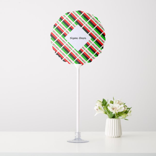 African American Diaspora Flag Tiled Personalized  Balloon (In SItu)