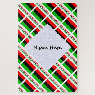 African American Diaspora Flag Tiled Personalized  Jigsaw Puzzle