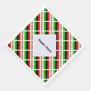 African American Diaspora Flag Tiled Personalized  Paper Dinner Napkins