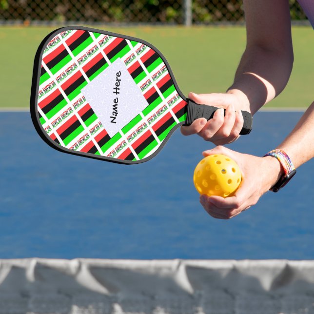 African American Diaspora Flag Tiled Personalized  Pickleball Paddle (Insitu)