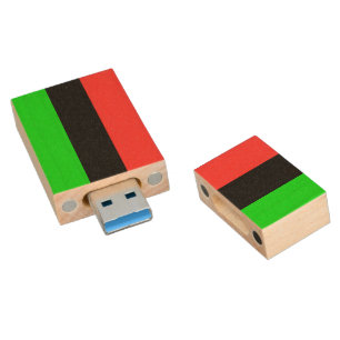 African American Diaspora Flag  Wood USB Flash Drive