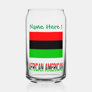 African American Diaspora Green Personalization  Can Glass
