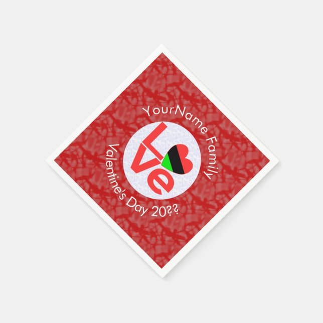African American Diaspora Love Red Napkins (Corner)