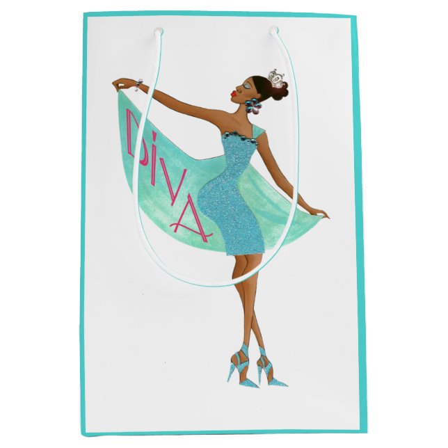 “African American Diva Fashionista” Gift Bag (Front)