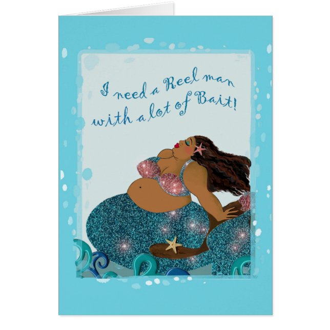 "African American Diva Mermaid" Cards (Front)
