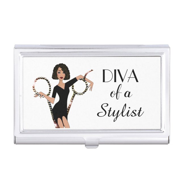 “African American Diva of a Stylist” Business Card Case (Front)