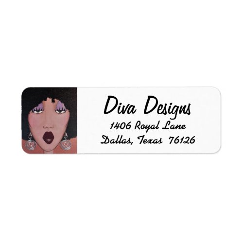 African American Diva Return Address Labels