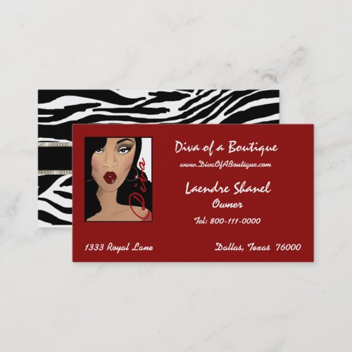 AfricanAmerican Diva Style  Fashion Business Card