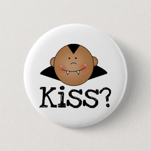 African American Dracula Kiss Pinback Button