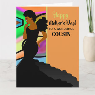 African American Elegant Cousin Happy Mother's Day Card