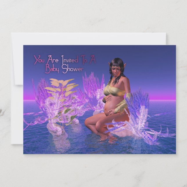 African American Elf Baby Shower Pregnantcy Invitation (Front)
