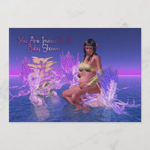 African American Elf Baby Shower Pregnantcy Invitation