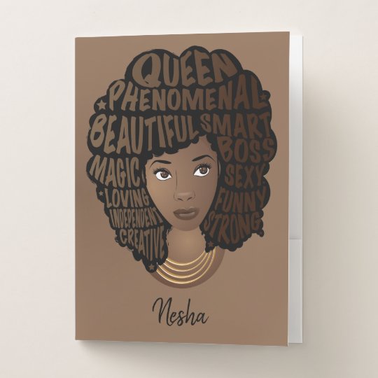 African American, Encouraging Women | Brown Pocket Folder | Zazzle.com