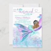 African American Ethnic Mermaid Baby Shower Invitation (Front)