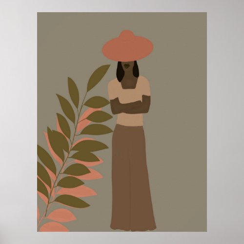 African American Faceless Abstract Woman Poster