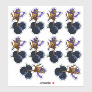 African American Fairies and Blueberries Sticker