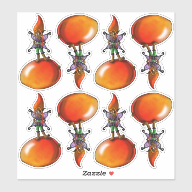 African American Fairies and Fruit Sticker (Sheet)