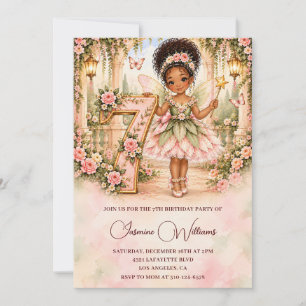 African American Fairy 7th Invitation