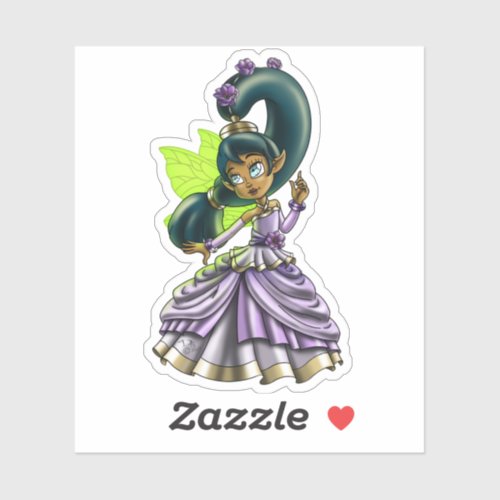 African American Fairy and Anemone Sticker