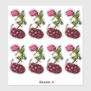 African American Fairy and Grape Sticker