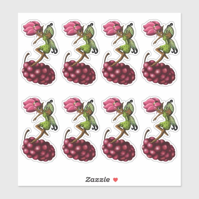 African American Fairy and Grape Sticker (Sheet)