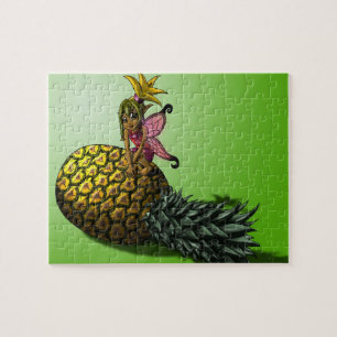 African American Fairy and Pineapple Jigsaw Puzzle
