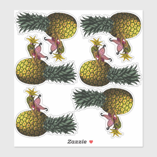 African American Fairy and Pineapple Sticker (Sheet)