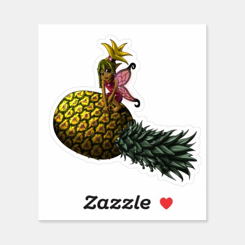 African American Fairy and Pineapple Sticker