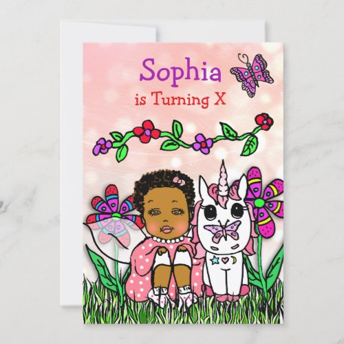 African_American Fairy Birthday Invitation