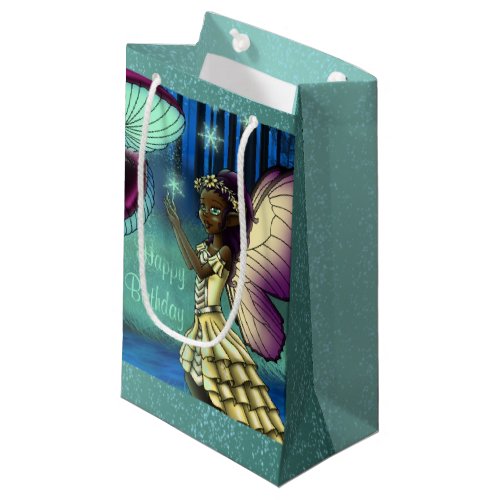 African American Fairy Birthday Small Gift Bag