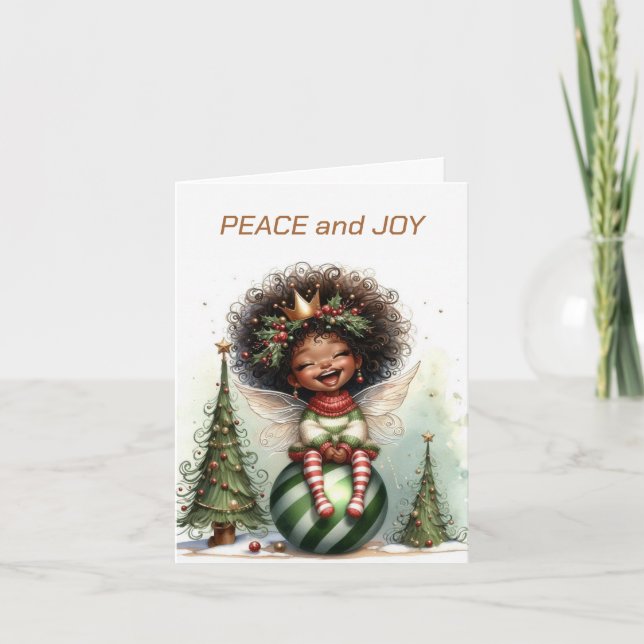 African American Fairy Christmas Card (Front)