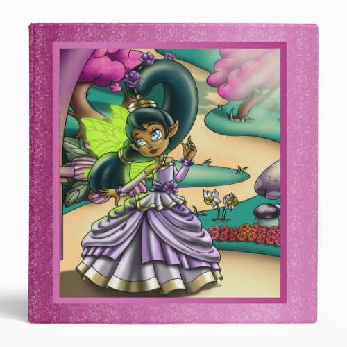 African American Fairy Flowers and Mushrooms 3 Ring Binder