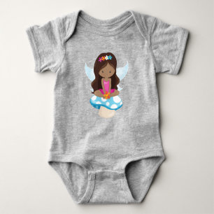 African American Fairy, Forest Fairy, Mushroom Baby Bodysuit