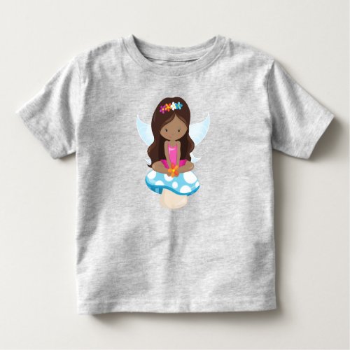 African American Fairy Forest Fairy Mushroom Toddler T_shirt